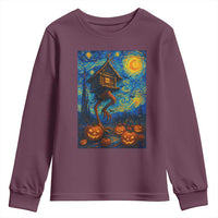 Baba Yaga House Youth Sweatshirt Starry Night Van Gogh Slavic Folklore Russia Fairy Tale - Wonder Print Shop