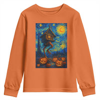 Baba Yaga House Youth Sweatshirt Starry Night Van Gogh Slavic Folklore Russia Fairy Tale - Wonder Print Shop