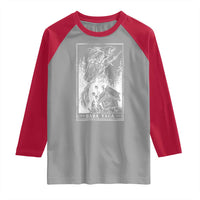Baba Yaga House Tarot Card Raglan Shirt Botanical Slavic Folklore Pagan Witchy - Wonder Print Shop
