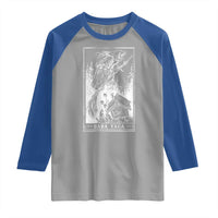 Baba Yaga House Tarot Card Raglan Shirt Botanical Slavic Folklore Pagan Witchy - Wonder Print Shop