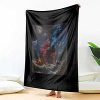 Funny Smoking Bigfoot Throw Blanket Vintage Cigarette Sasquatch UFO Cryptid Meme - Wonder Print Shop