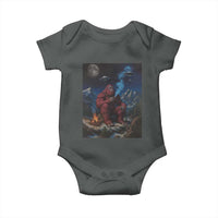 Funny Smoking Bigfoot Baby Onesie Vintage Cigarette Sasquatch UFO Cryptid Meme - Wonder Print Shop