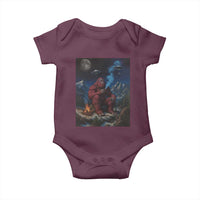 Funny Smoking Bigfoot Baby Onesie Vintage Cigarette Sasquatch UFO Cryptid Meme - Wonder Print Shop