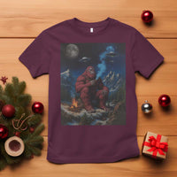 Funny Smoking Bigfoot T Shirt Vintage Cigarette Sasquatch UFO Cryptid Meme - Wonder Print Shop