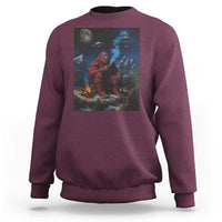 Funny Smoking Bigfoot Sweatshirt Vintage Cigarette Sasquatch UFO Cryptid Meme - Wonder Print Shop