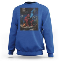 Funny Smoking Bigfoot Sweatshirt Vintage Cigarette Sasquatch UFO Cryptid Meme - Wonder Print Shop