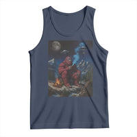 Funny Smoking Bigfoot Tank Top Vintage Cigarette Sasquatch UFO Cryptid Meme - Wonder Print Shop