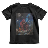 Funny Smoking Bigfoot Toddler T Shirt Vintage Cigarette Sasquatch UFO Cryptid Meme - Wonder Print Shop