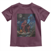 Funny Smoking Bigfoot Toddler T Shirt Vintage Cigarette Sasquatch UFO Cryptid Meme - Wonder Print Shop