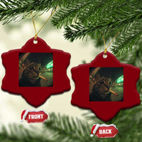 Funny Smoking Cat Ceramic Ornament Retro 90s Grunge Cat Selfie Streetwear Meme - Wonder Print Shop