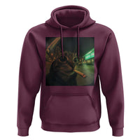 Funny Smoking Cat Hoodie Retro 90s Grunge Cat Selfie Streetwear Meme - Wonder Print Shop