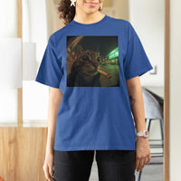 Funny Smoking Cat T Shirt For Women Retro 90s Grunge Cat Selfie Streetwear Meme - Wonder Print Shop