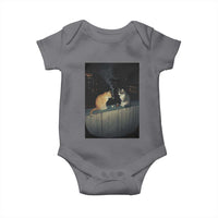 Funny Smoking Cat Baby Onesie Retro 90s Grunge Kitty Streetwear Meme - Wonder Print Shop
