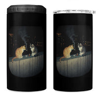 Funny Smoking Cat 4 in 1 Can Cooler Tumbler Retro 90s Grunge Kitty Streetwear Meme - Wonder Print Shop