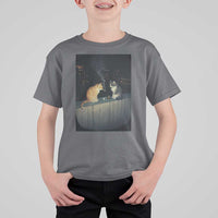 Funny Smoking Cat T Shirt For Kid Retro 90s Grunge Kitty Streetwear Meme - Wonder Print Shop