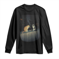 Funny Smoking Cat Long Sleeve Shirt Retro 90s Grunge Kitty Streetwear Meme - Wonder Print Shop
