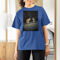 Funny Smoking Cat T Shirt For Women Retro 90s Grunge Kitty Streetwear Meme - Wonder Print Shop