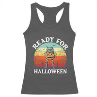 Funny Halloween Frog Racerback Tank Top Retro Spooky Season Funny Frogs Costume - Wonder Print Shop