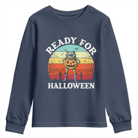 Funny Halloween Frog Youth Sweatshirt Retro Spooky Season Funny Frogs Costume - Wonder Print Shop
