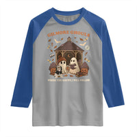 Gilmore Ghouls Halloween Raglan Shirt Retro Book Lover Cute Ghost Fall Pumpkin - Wonder Print Shop