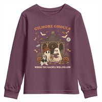 Gilmore Ghouls Halloween Youth Sweatshirt Retro Book Lover Cute Ghost Fall Pumpkin - Wonder Print Shop