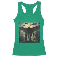 Mothman Aliens Racerback Tank Top Funny Cryptid Alien UFO - Wonder Print Shop