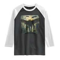 Mothman Aliens Raglan Shirt Funny Cryptid Alien UFO - Wonder Print Shop