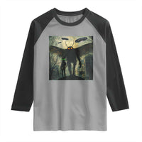 Mothman Aliens Raglan Shirt Funny Cryptid Alien UFO - Wonder Print Shop