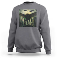 Mothman Aliens Sweatshirt Funny Cryptid Alien UFO - Wonder Print Shop