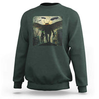 Mothman Aliens Sweatshirt Funny Cryptid Alien UFO - Wonder Print Shop
