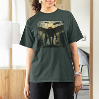 Mothman Aliens T Shirt For Women Funny Cryptid Alien UFO - Wonder Print Shop