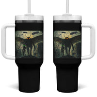 Mothman Aliens Tumbler With Handle Funny Cryptid Alien UFO - Wonder Print Shop