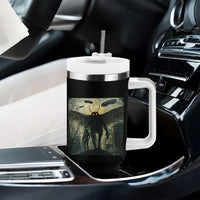 Mothman Aliens Tumbler With Handle Funny Cryptid Alien UFO - Wonder Print Shop