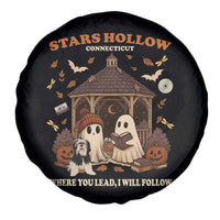 Halloween Stars Hollow Spare Tire Cover Retro Book Lover Cute Ghost Fall Pumpkin - Wonder Print Shop