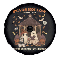 Halloween Stars Hollow Spare Tire Cover Retro Book Lover Cute Ghost Fall Pumpkin - Wonder Print Shop