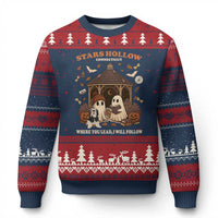 Halloween Stars Hollow Ugly Christmas Sweater Retro Book Lover Cute Ghost Fall Pumpkin - Wonder Print Shop