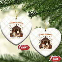 Halloween Stars Hollow Ceramic Ornament Retro Book Lover Cute Ghost Fall Pumpkin - Wonder Print Shop