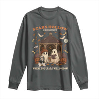 Halloween Stars Hollow Long Sleeve Shirt Retro Book Lover Cute Ghost Fall Pumpkin - Wonder Print Shop