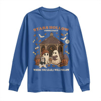 Halloween Stars Hollow Long Sleeve Shirt Retro Book Lover Cute Ghost Fall Pumpkin - Wonder Print Shop
