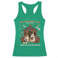 Halloween Stars Hollow Racerback Tank Top Retro Book Lover Cute Ghost Fall Pumpkin - Wonder Print Shop