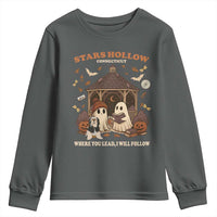 Halloween Stars Hollow Youth Sweatshirt Retro Book Lover Cute Ghost Fall Pumpkin - Wonder Print Shop