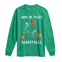 Halloween Skeleton Basketball Long Sleeve Shirt Funny Basketballer Sports Player - Wonder Print Shop