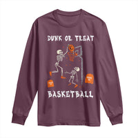 Halloween Skeleton Basketball Long Sleeve Shirt Funny Basketballer Sports Player - Wonder Print Shop