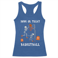 Halloween Skeleton Basketball Racerback Tank Top Funny Basketballer Sports Player - Wonder Print Shop