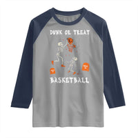 Halloween Skeleton Basketball Raglan Shirt Funny Basketballer Sports Player - Wonder Print Shop