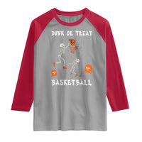 Halloween Skeleton Basketball Raglan Shirt Funny Basketballer Sports Player - Wonder Print Shop