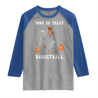 Halloween Skeleton Basketball Raglan Shirt Funny Basketballer Sports Player - Wonder Print Shop