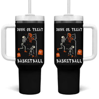 Halloween Skeleton Basketball Tumbler With Handle Funny Basketballer Sports Player - Wonder Print Shop