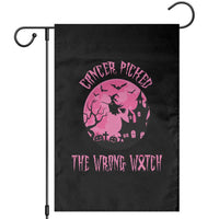 Breast Cancer Halloween Garden Flag In October We Wear Pink Witch - Wonder Print Shop
