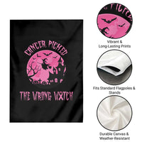 Breast Cancer Halloween Garden Flag In October We Wear Pink Witch - Wonder Print Shop